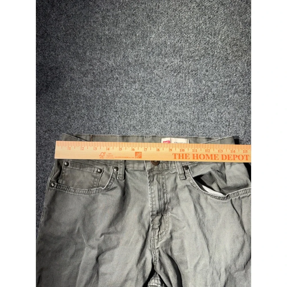 Wrangler Straight Fit Pants Mens 29x30 Gray Green Excellent Stretch Casual